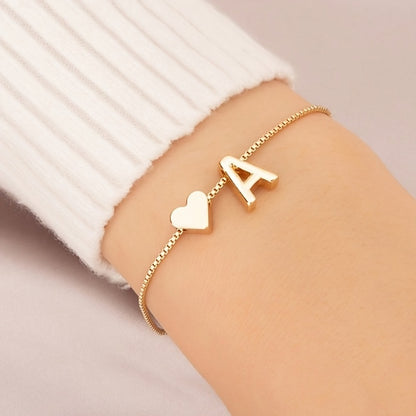 heart alphabet bracelet