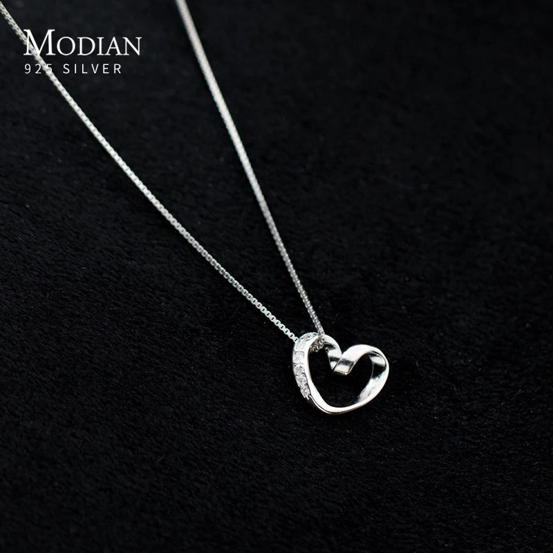 925 Sterling Silver Heart Necklace Pendant Jewelry