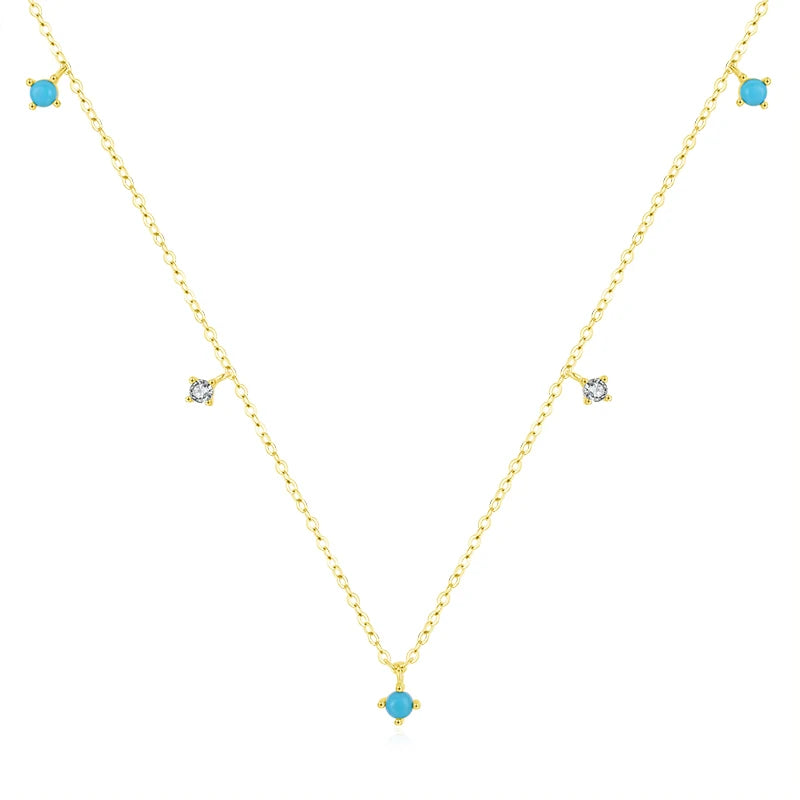 Turquoise necklace in sterling silver