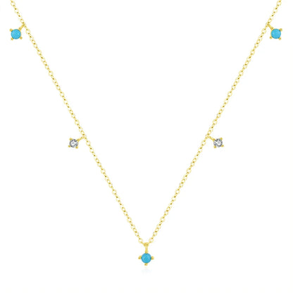 Turquoise necklace in sterling silver