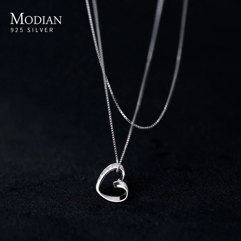 925 Sterling Silver Heart Necklace Pendant Jewelry