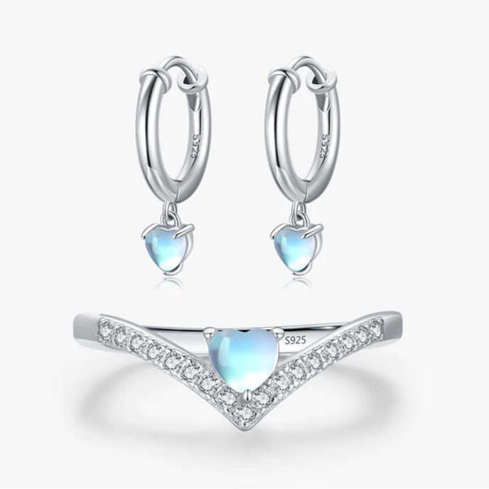 925 STERLING SILVER RING AND EARRING SET