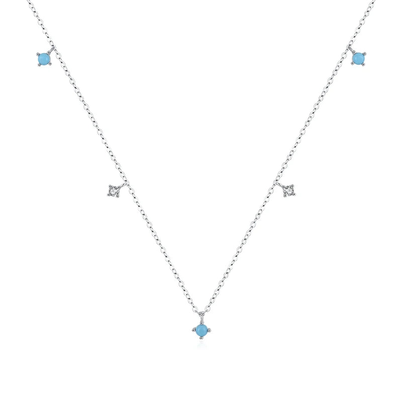 Turquoise necklace in sterling silver