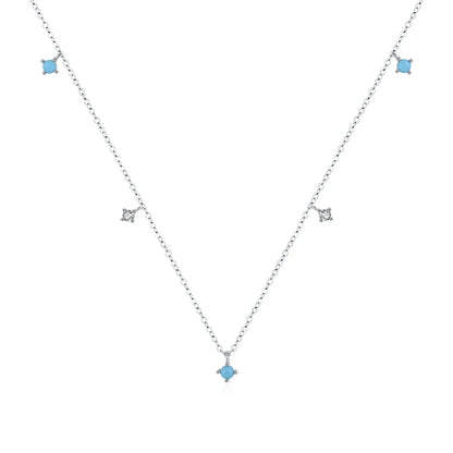 Turquoise necklace in sterling silver