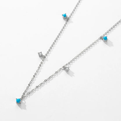 Turquoise necklace in sterling silver